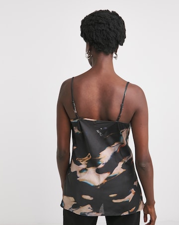 Satin Cowl Neck Strappy Cami