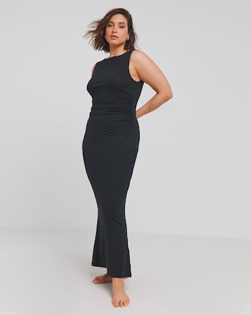 TALA 365 Ruched Side Boat Neck Maxi Dress