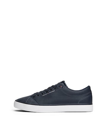 Tommy Hilfiger Vulcanised Low Leather Trainer - Navy