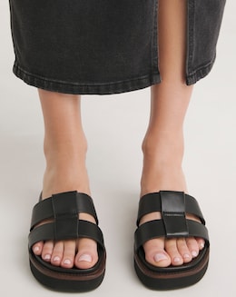 Rosalind Leather Twin Strap Mule - Extra Wide Fit (EEE)