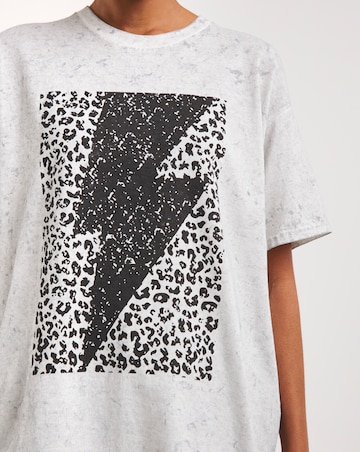 Grey Animal Lightning Bolt T-Shirt