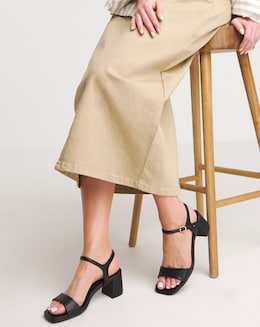 Kylie Barely There Block Heeled Sandals - Extra Wide Fit (EEE)