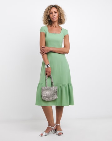 Joanna Hope Cap Sleeve Panel Column Midi Dress