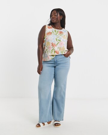 Floral Linen Blend Vest Top