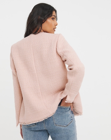 Collarless Boucle Blazer