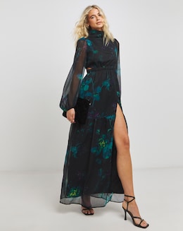 Hope &amp; Ivy High Neck Rose Maxi Dress