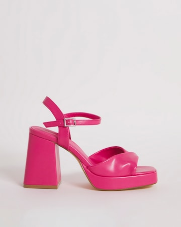 Tara Twist Front Platform Heeled Sandals Ex Wide Fit