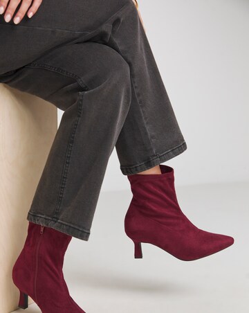 Ally Kitten Heel Sock Boot - Extra Wide Fit (EEE)