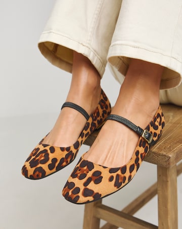 Simply Be Emilie Mary Jane Stretch Ballerina Shoes - Wide Fit (E)