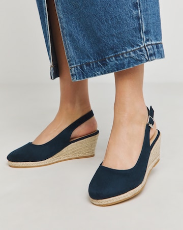 Miami Wedge Espadrille Slingback Sandals - Ultra Wide Fit (EEEEE)