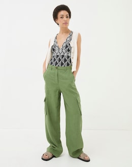 FatFace Demi Linen Blend Cargo Trouser
