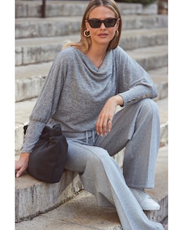 Sosandar Cowl Neck Long Sleeve Top