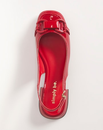 Everly Snaffle Trim Slingback Shoes Wide E Fit