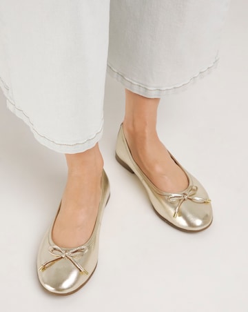 Eliza Basic Leather Ballerina Wide E Fit