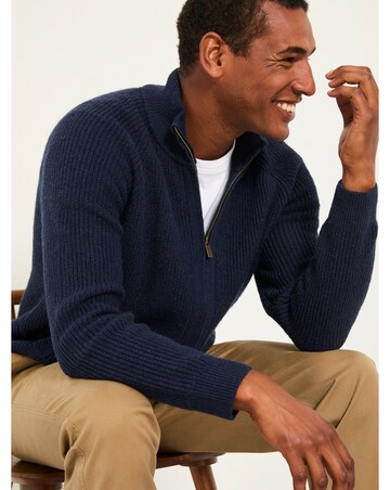 FatFace Harwick Zip Through Jumper (Regular & Tall) - Navy