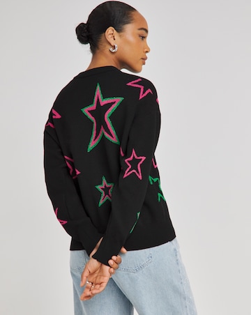 Simply Be X Twisted Wunder Glitter Star Jacquard Jumper