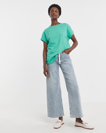 Dobby Textured Curved Hem