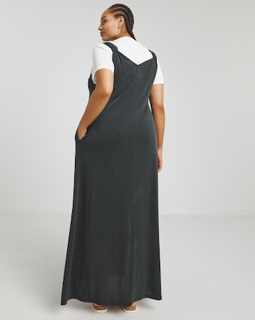 Simply Be Charcoal Grey Premium Jersey Knot Detail Maxi Dress