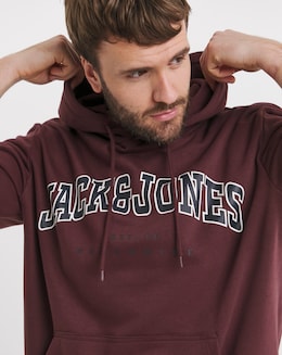 Jack &amp; Jones Caleb Varsity Hoodie - Burgundy