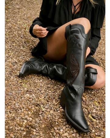 Tex Leather Over the Knee Western Boots - Extra Wide Fit (EEE) & Curvy Calf