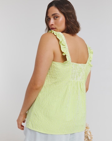 Simply Be Lime Check Gingham Ruched Cami