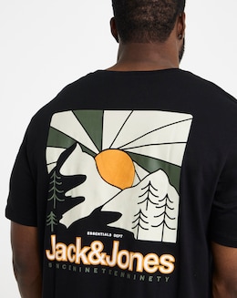 Jack &amp; Jones Mine Back Graphic T-Shirt - Black