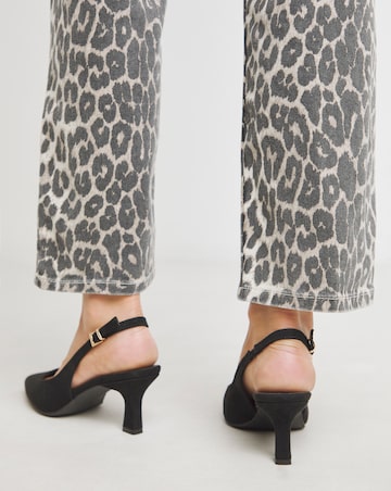 Verona Pointed Toe Slingback Heels - Wide Fit (E)