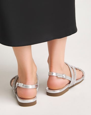 Fern Diamante Flat Sandal - Extra Wide Fit (EEE)