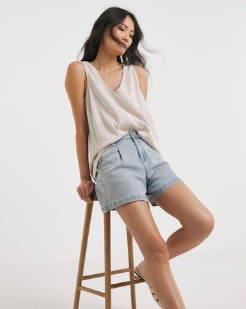 Linen V Neck Vest Top