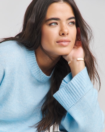 Simply Be Blue Crew Neck Knitted Jumper