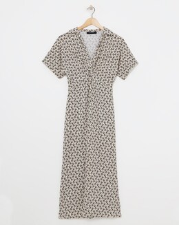 Short Sleeve Twist Front Dress