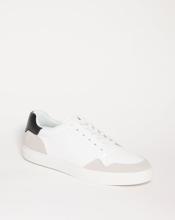 White Lace Up Trainer Wide Fit