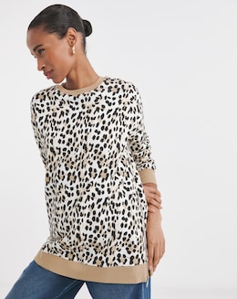 Leopard Print Classic Longline Sweatshirt