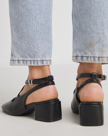 Uma Cross Strap Mary Jane Slingback Shoes - Wide Fit (E)