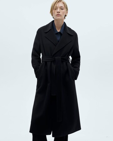 Mango Wool Coat with Tie Waist