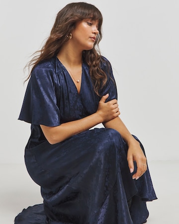 Flounce London Jacquard Wrap Maxi Dress