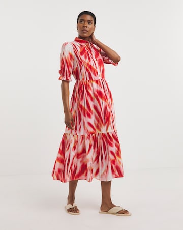 Cotton Voile Midi Shirt Dress