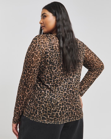 Leopard Mesh Top