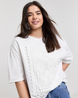 Native Youth Crochet Panel T-Shirt
