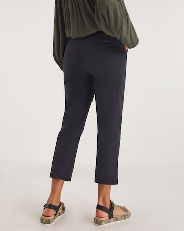 Navy Stretch Chino Cropped Trousers
