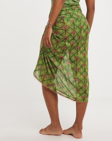 Chelsea Peers Tie Waist Palm Print Midi Sarong