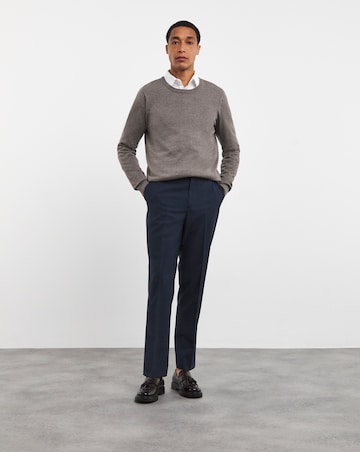 Navy Textured Relaxed Suit Trouser