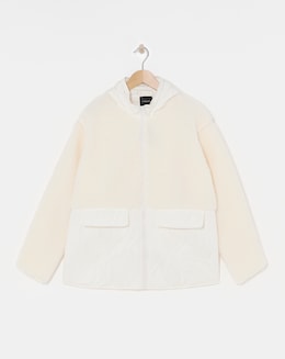 Cream Borg Lined Fleece Jacket
