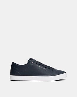 Tommy Hilfiger Vulcanised Low Leather Trainer - Navy