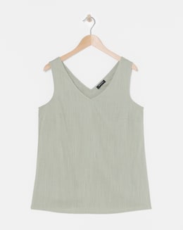 Linen V Neck Vest Top