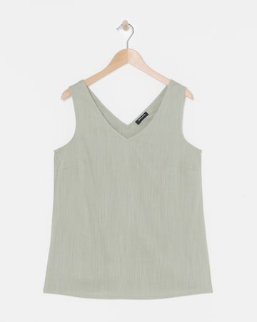 Linen V Neck Vest Top