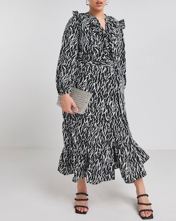 Lovedrobe Animal Ruffle Midi Dress
