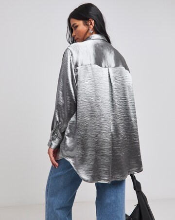 Charcoal Premium Satin Relaxed Shirt