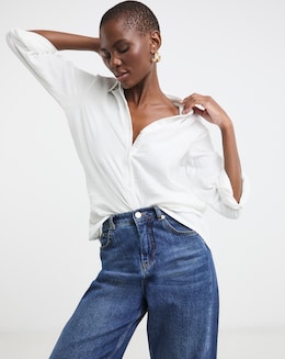 Pure Cotton Textured Relaxed Long Sleeve Shirt