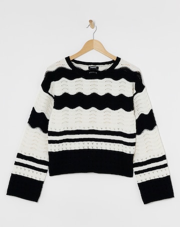 Mono Stripe Pointelle Micro Chenille Jumper